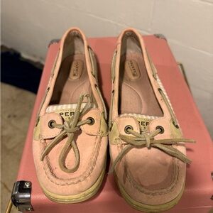 Sperry Pink and Beige Boat Shoes